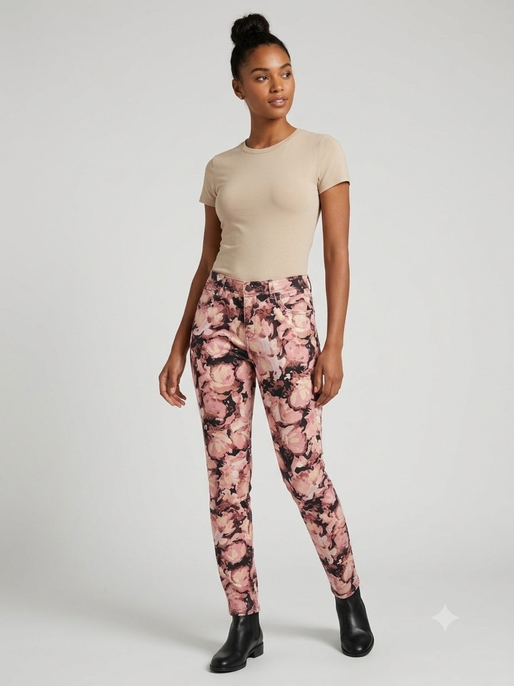 Simply Vera Vera Wang Pink Floral Skinny Pants